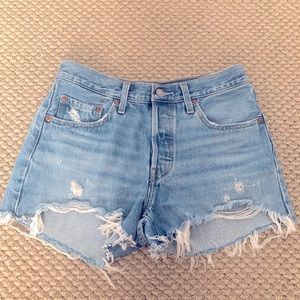 Levi Strauss vintage denim cutoff shorts with raw hem. Excellent condition